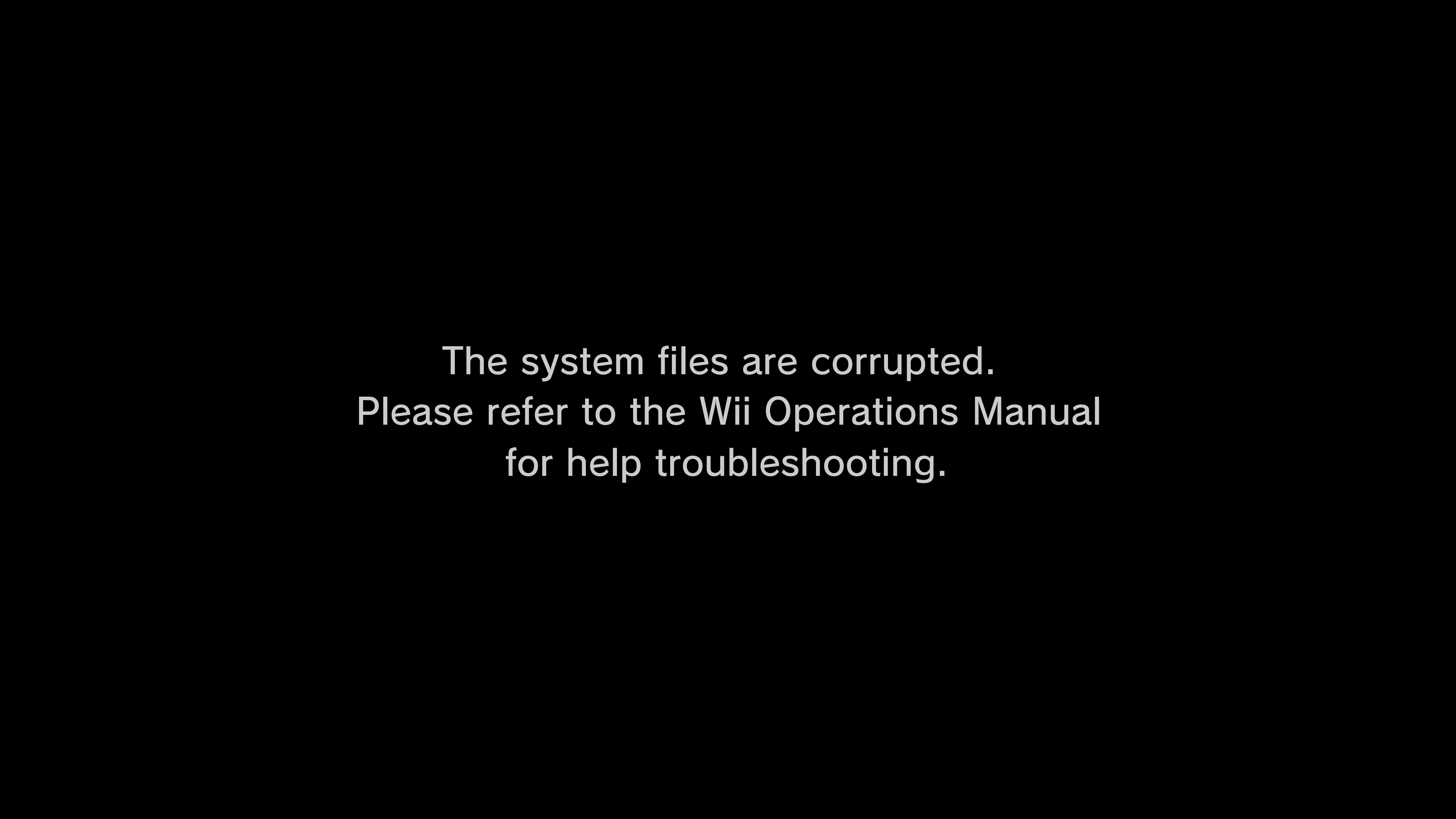 Game file are corrupted. The file System is corrupted Nintendo Wii.